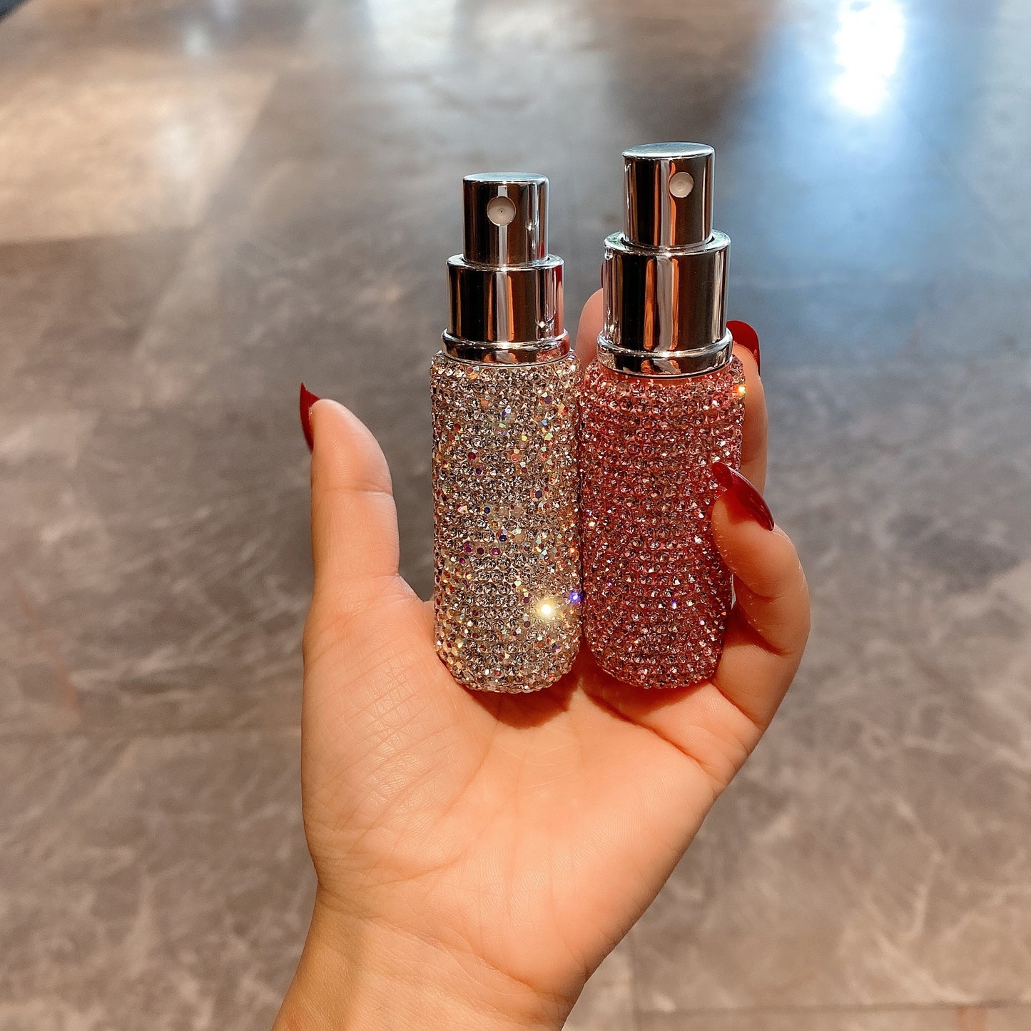 10ml Portable Mini Diamond Glass Refillable Perfume Bottle