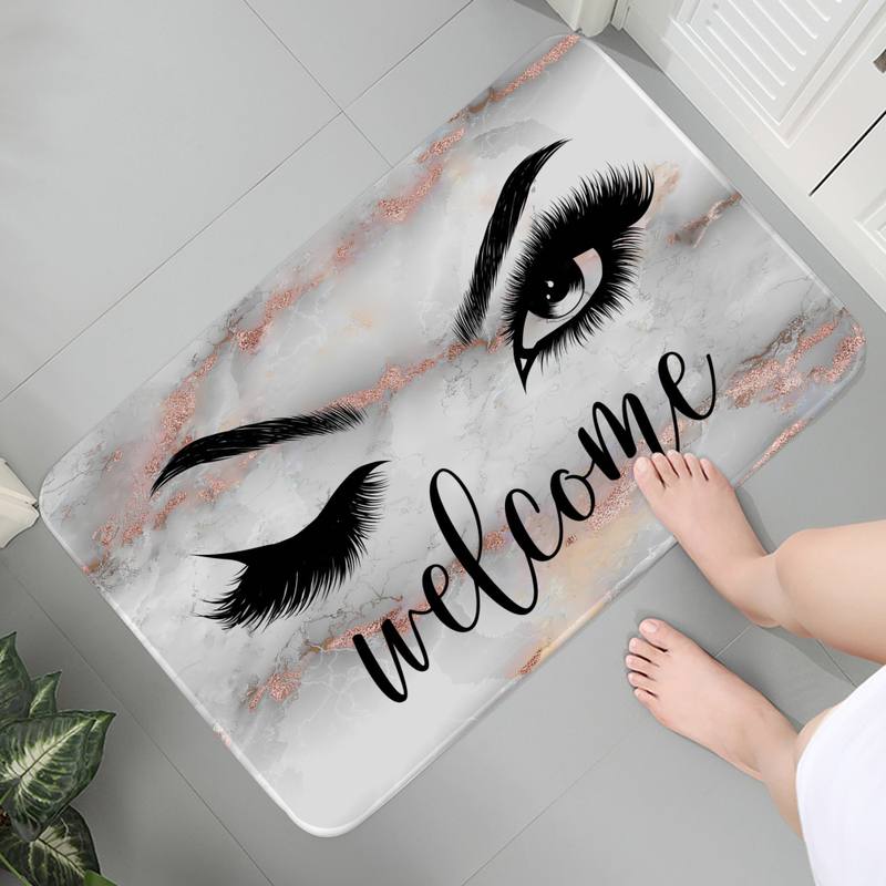 Anti-Slip Eyelash Bathroom Mat - Soft and Absorbent Floor Rug