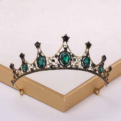 Vintage Black Tiara: Crystal Rhinestone Head Jewelry