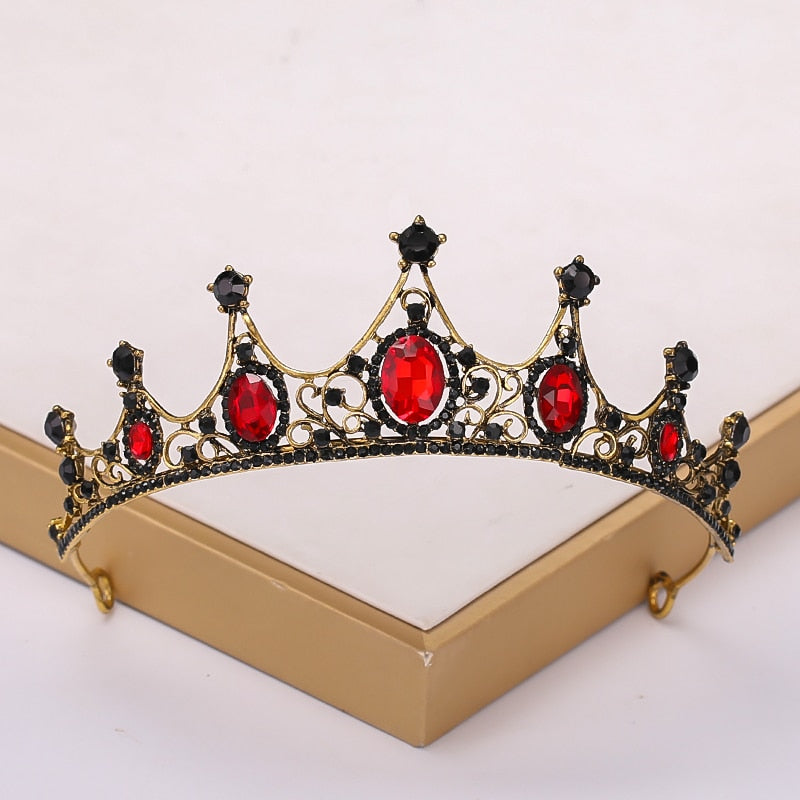 Vintage Black Tiara: Crystal Rhinestone Head Jewelry