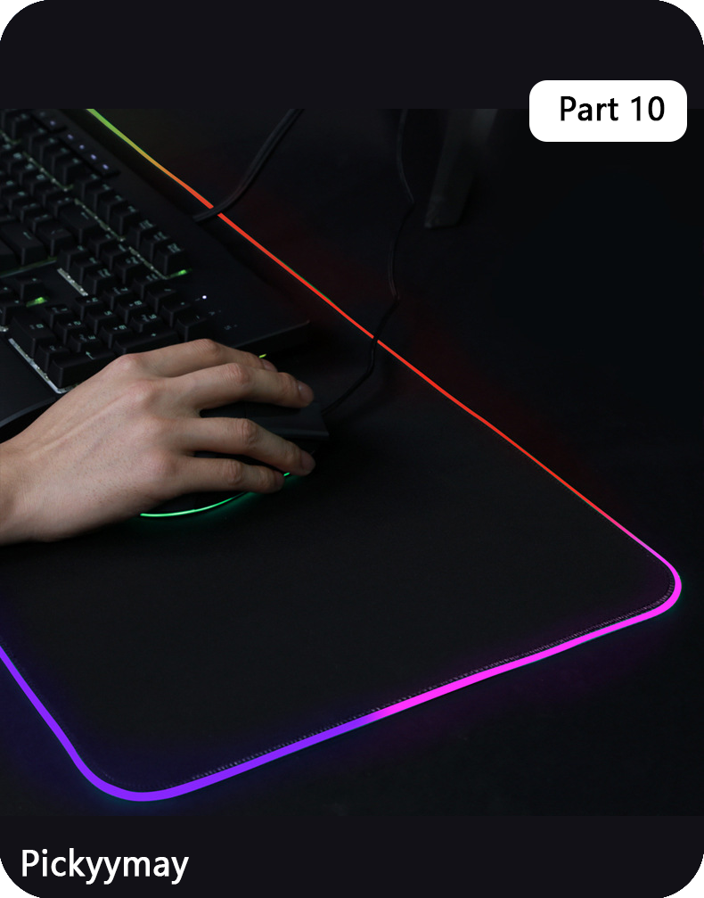 Pink LED Mouse Pad RGB Backlight XXL