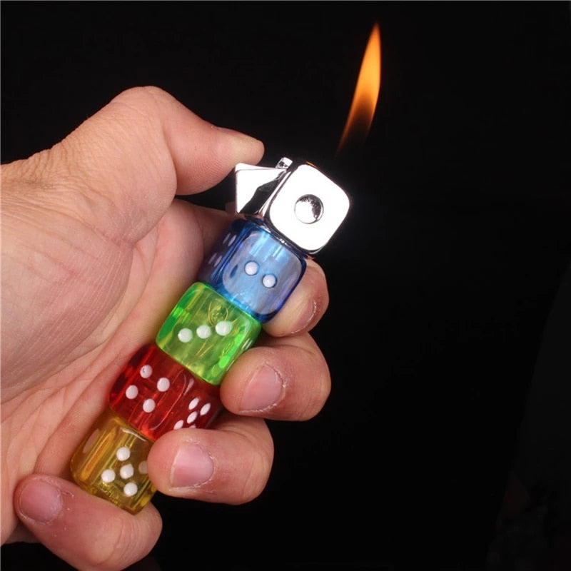 Fire Dice Lighter - Glowing Butane Refillable Gas Lighter for Men