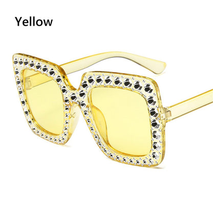Diamond Big Square Frame Sunglasses