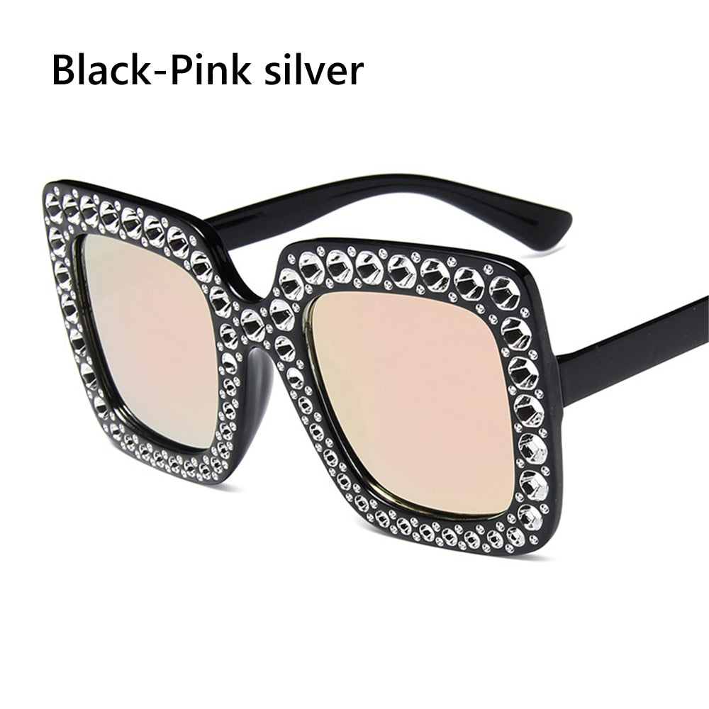 Diamond Big Square Frame Sunglasses
