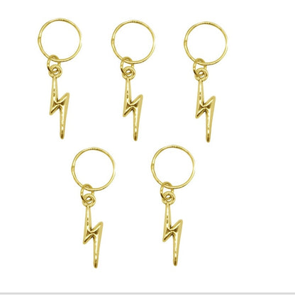 5pcs/Lot Hair Accessories Pendant Gold Silver Hair Jewelry Ring Charm For Braids Bead Cuffs Circle