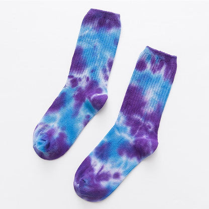 Tie-Dye Cotton Knee-High Skate Socks