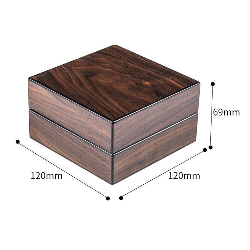 Luxurious Foldable Walnut Wood Ashtray with Cutter
