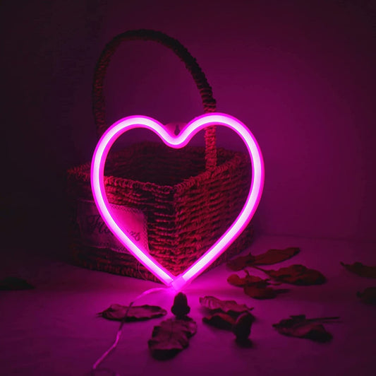 Neon Heart Sign Dual Powered Led Light