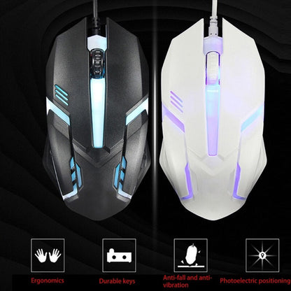 Ergonomic Wired Gaming Mouse with LED Lighting