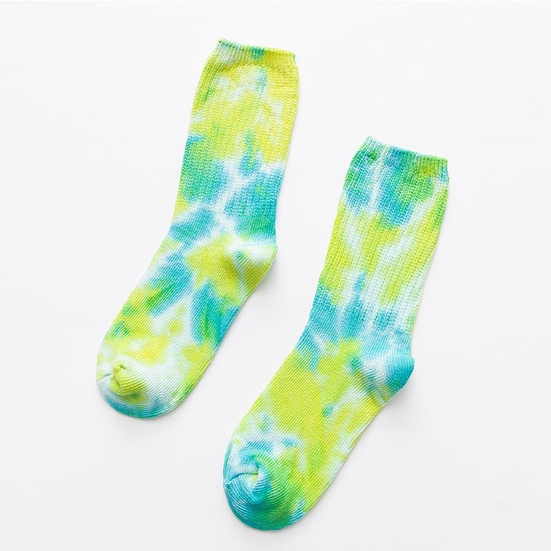 Tie-Dye Cotton Knee-High Skate Socks