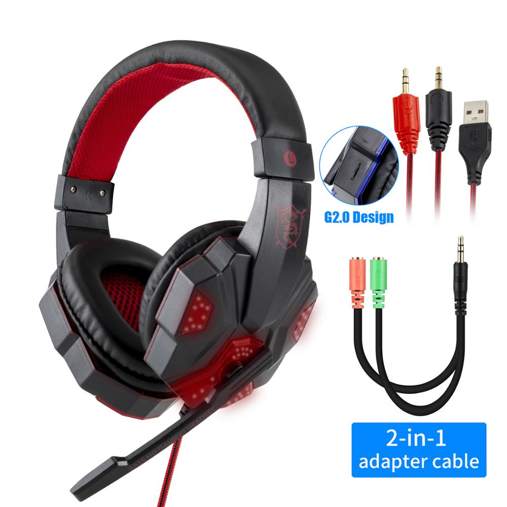 Pink Headphones for PC Gaming Headset with Microphone