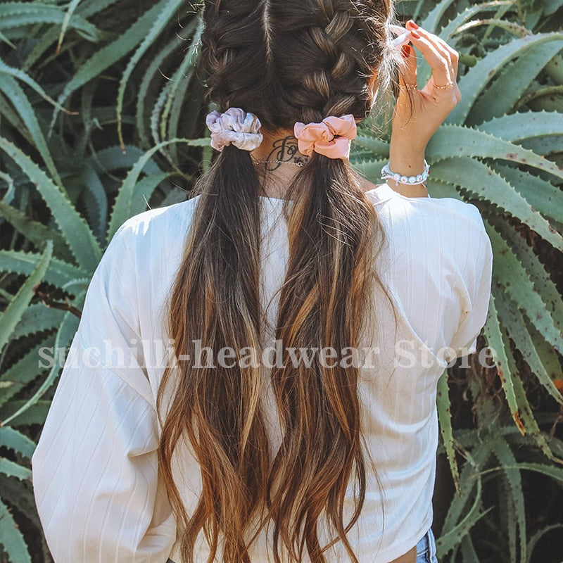 Flower Print Hair Scrunchies
