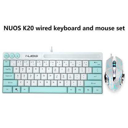 Pink Keyboard 64 Keys USB Wired Office Portable Mini Keypad