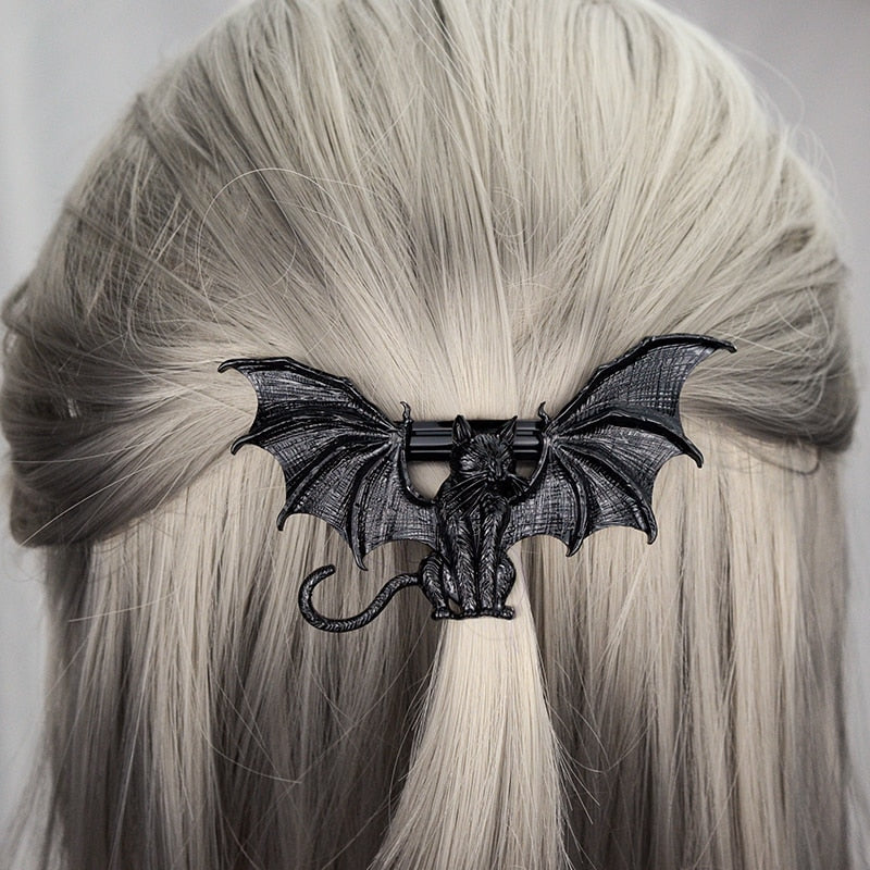 Luna Moth French Barrette Hairpin - Perfect for Gothic and Witchy Hair!
