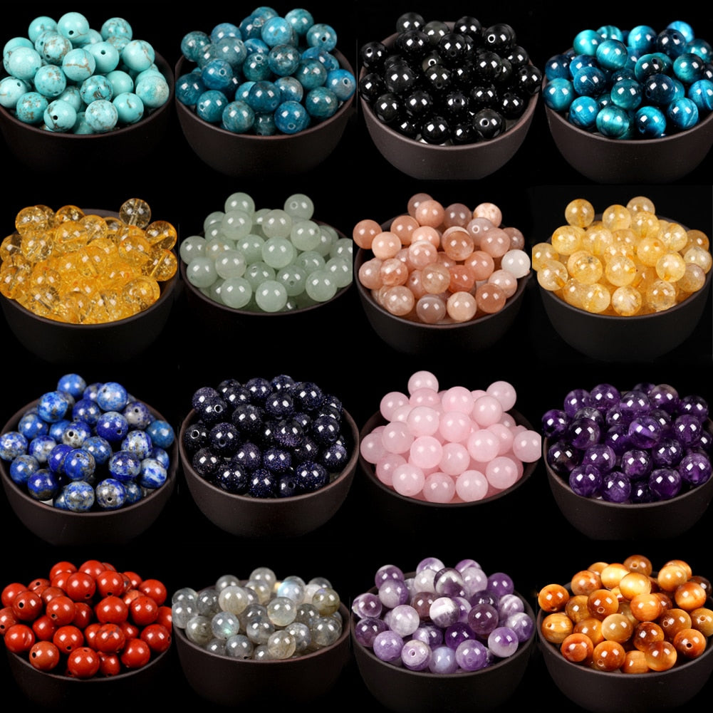 Matte Black Agate Stone Beads For Jewelry Making DIY Bracelet