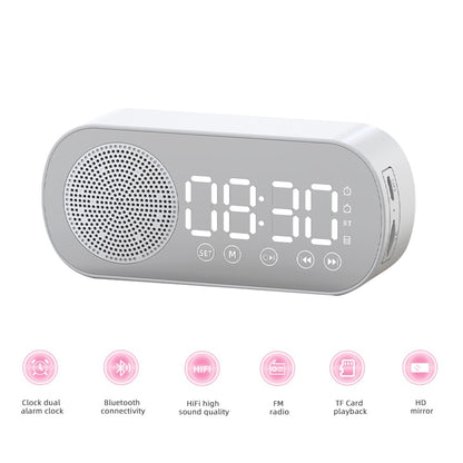 Wireless Bluetooth Speaker LED Mirror Digital Alarm