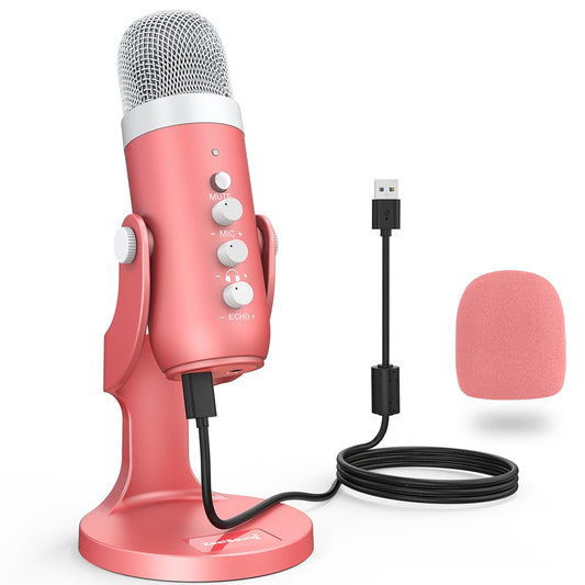 Professional Usb Recording Microphone Pink Condenser Mic