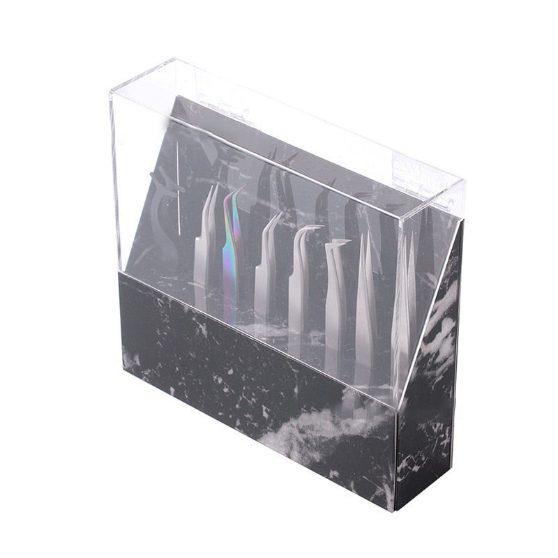 Eyelash Extension Storage Box with Tweezers Display Stand - Organizer Case Holder