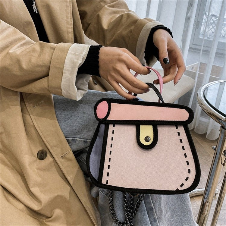 Kawaii Comic 2D Handbags Fashion Crossbody Bags