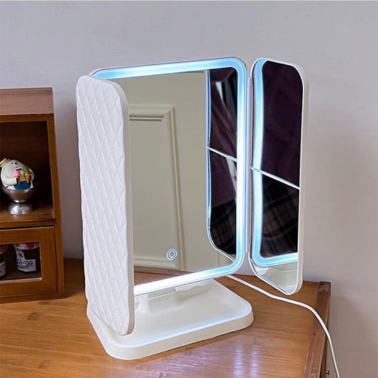 Trifold Makeup Mirror LED Lights