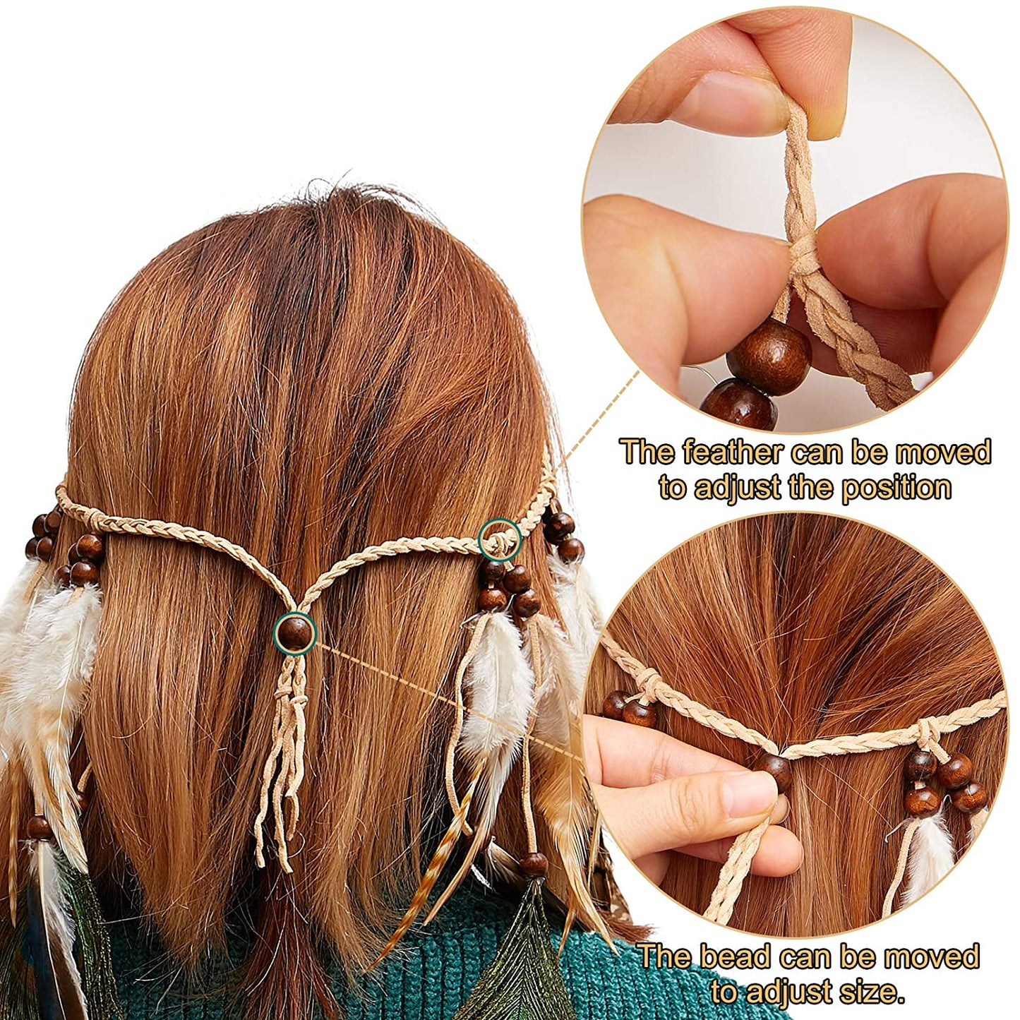 Adjustable Feather Hair Band