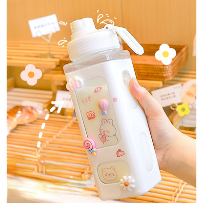 Kawaii Bear Water Bottle With 3d Sticker