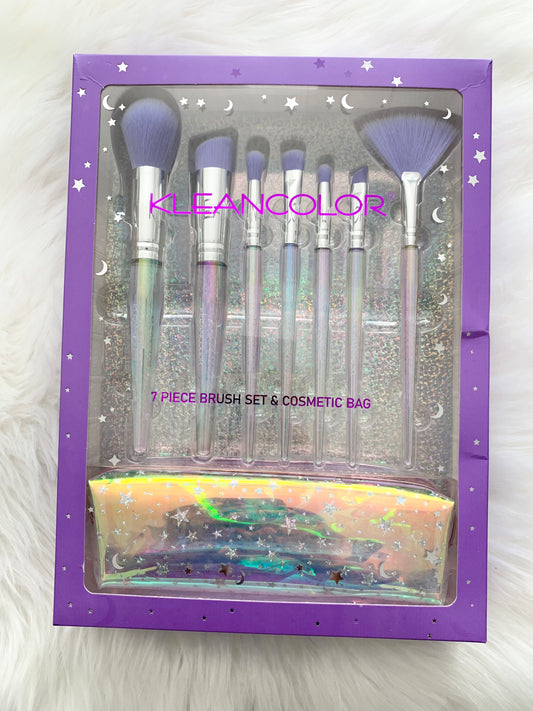 7 pc Makeup Brush Set with Bag